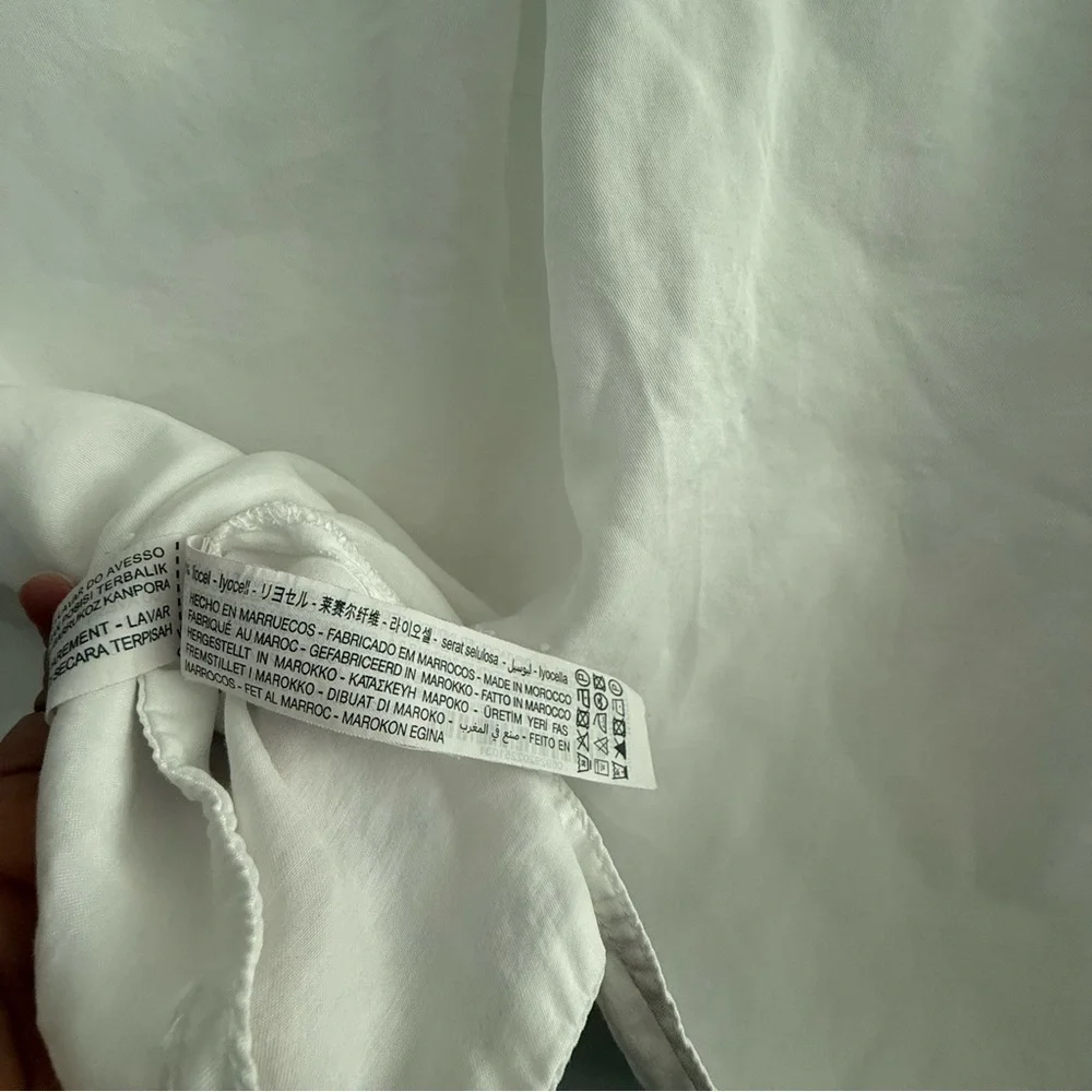 Zara White Oversized Button-Up Shirt - Picture 6 of 7